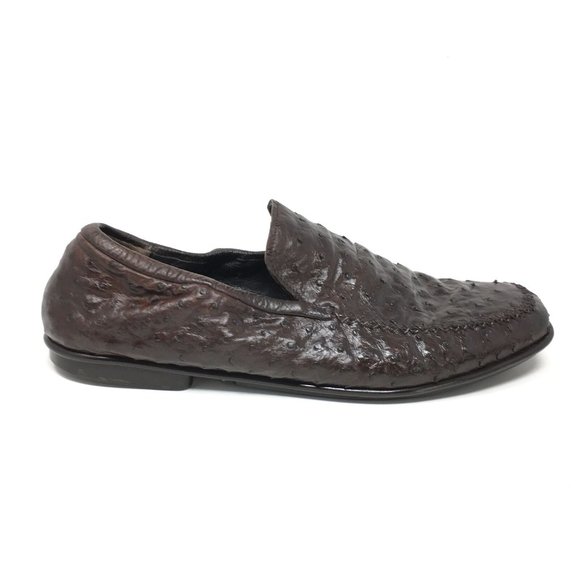 Prada Loafers Shoe Sz 7 UK/8 US Brown Full Ostrich main image 8